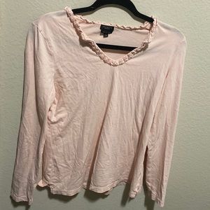 Rose Pink Tolbots Size M V neck Blouse